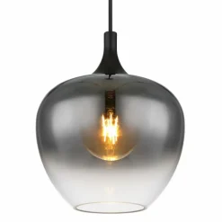 Suspension Verre Fumé-Luminaires Globo Lighting Suspension Globo MAXY Noir, 1 lumière