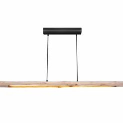 Luminaires Rustiques-Luminaires Globo Lighting Suspension Globo MELLA LED Bois clair, Noir, 1 lumière