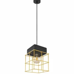 Lampes Dorées-Luminaires Globo Lighting Suspension Globo MERRIL Noir, 1 lumière