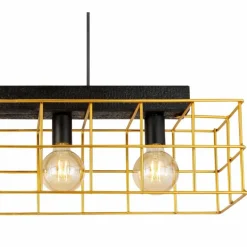 Lampes Industrielles-Luminaires Globo Lighting Suspension Globo MERRIL Noir, 4 lumières