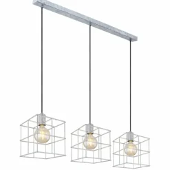 Lampes Industrielles-Luminaires Globo Lighting Suspension Globo MERRIL Zingué, 3 lumières