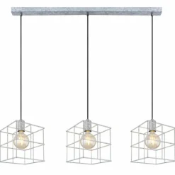 Lampes Industrielles-Luminaires Globo Lighting Suspension Globo MERRIL Zingué, 3 lumières