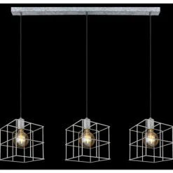 Lampes Industrielles-Luminaires Globo Lighting Suspension Globo MERRIL Zingué, 3 lumières