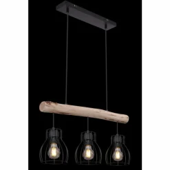 Lampes Vintages & Rétros-Luminaires Globo Lighting Suspension Globo MINA Noir, 3 lumières