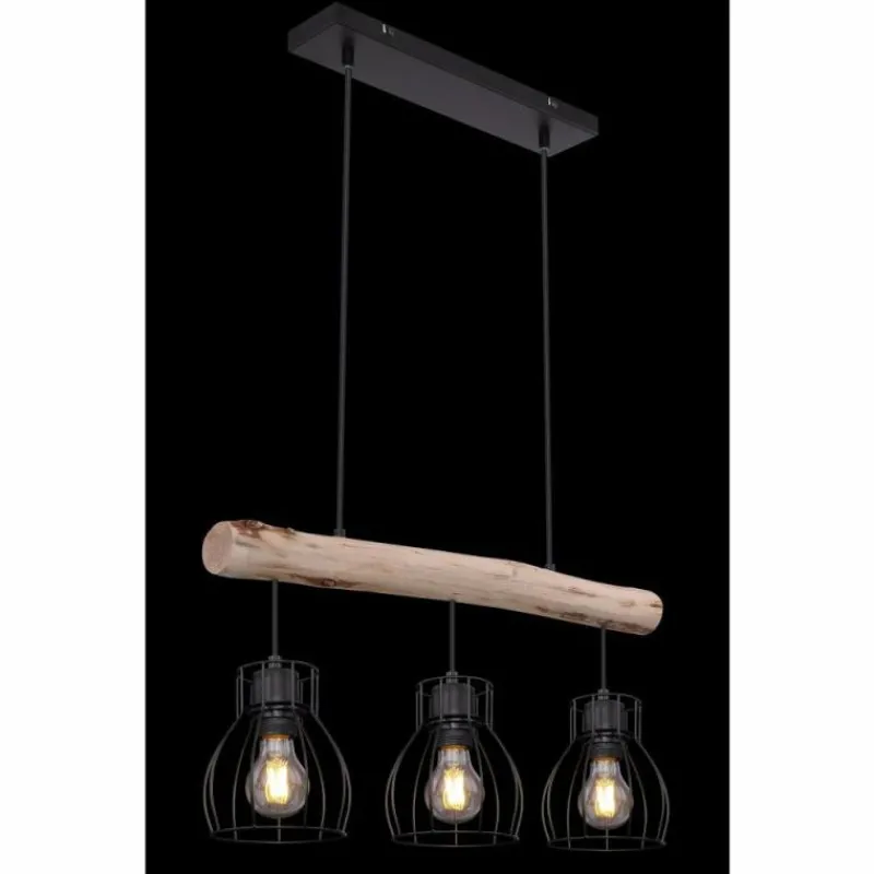 Lampes Vintages & Rétros-Luminaires Globo Lighting Suspension Globo MINA Noir, 3 lumières