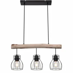 Lampes Vintages & Rétros-Luminaires Globo Lighting Suspension Globo MINA Noir, 3 lumières