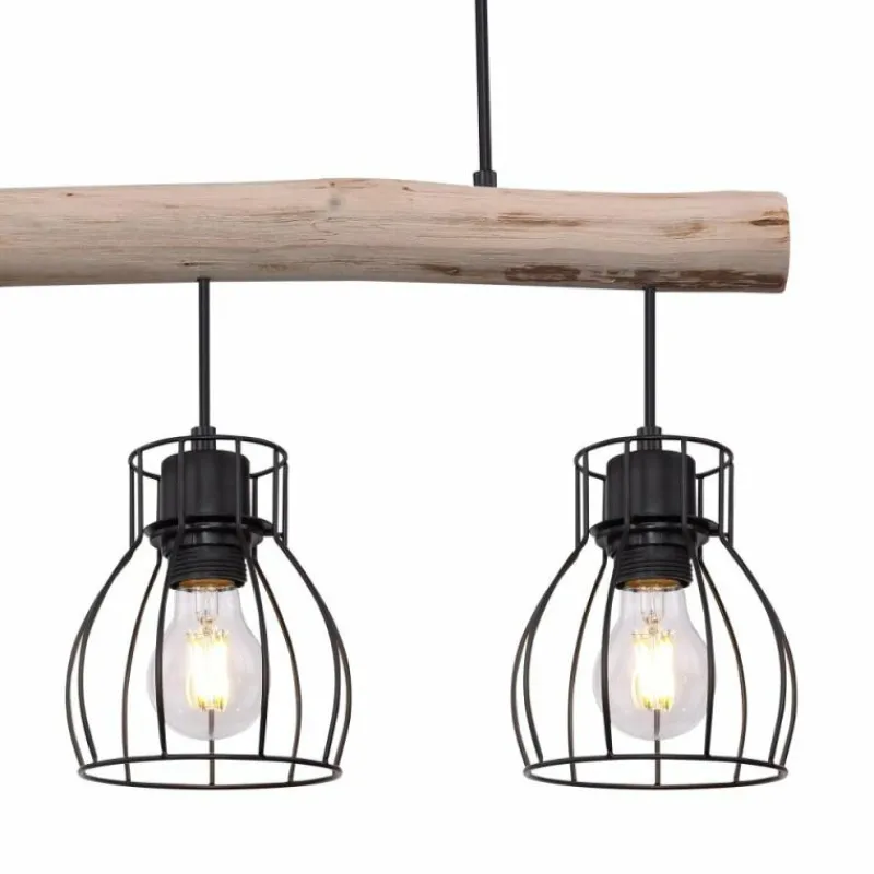 Lampes Vintages & Rétros-Luminaires Globo Lighting Suspension Globo MINA Noir, 3 lumières