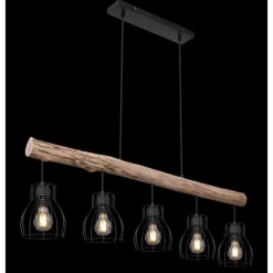 Lampes Vintages & Rétros-Luminaires Globo Lighting Suspension Globo MINA Noir, 5 lumières