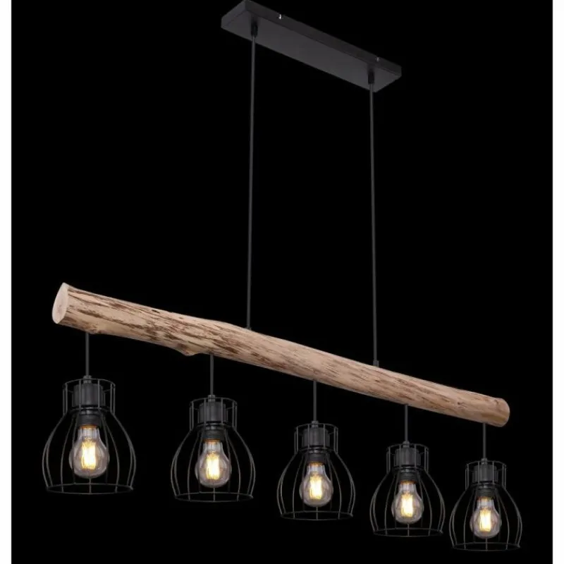 Lampes Vintages & Rétros-Luminaires Globo Lighting Suspension Globo MINA Noir, 5 lumières
