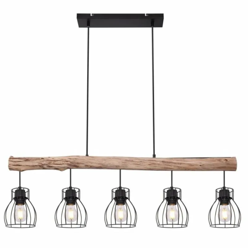 Lampes Vintages & Rétros-Luminaires Globo Lighting Suspension Globo MINA Noir, 5 lumières