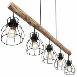 Lampes Vintages & Rétros-Luminaires Globo Lighting Suspension Globo MINA Noir, 5 lumières