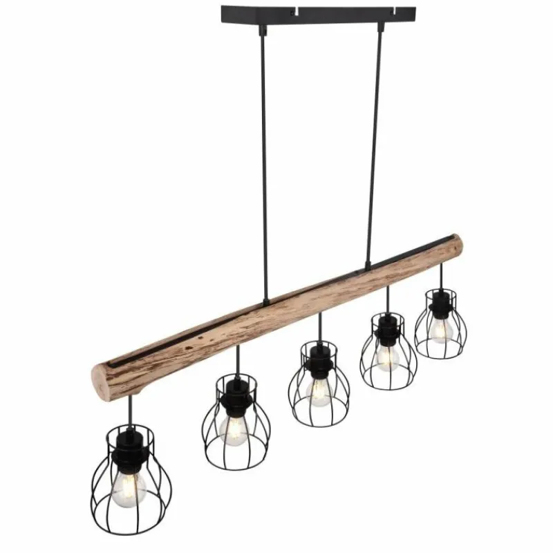 Lampes Vintages & Rétros-Luminaires Globo Lighting Suspension Globo MINA Noir, 5 lumières
