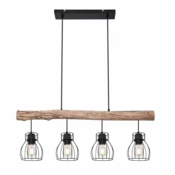 Lampes Vintages & Rétros-Luminaires Globo Lighting Suspension Globo MINA Noir, 4 lumières