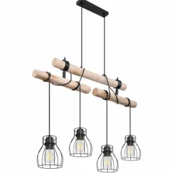 Luminaires Scandinaves-Luminaires Globo Lighting Suspension Globo MINA Noir, 4 lumières