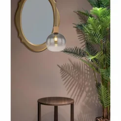 Suspension Verre Fumé-Luminaires Globo Lighting Suspension Globo MOITAS Couleur bois, Noir, 1 lumière