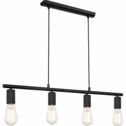 Lampes Vintages & Rétros-Luminaires Globo Lighting Suspension Globo MOSSABI Noir, 4 lumières