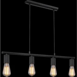 Lampes Vintages & Rétros-Luminaires Globo Lighting Suspension Globo MOSSABI Noir, 4 lumières