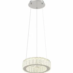 Luminaires Globo Lighting Suspension Globo MUCKY LED Chrome, 1 lumière, Télécommandes* Éclairage Led