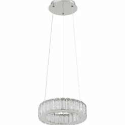 Luminaires Globo Lighting Suspension Globo MUCKY LED Chrome, 1 lumière, Télécommandes* Éclairage Led
