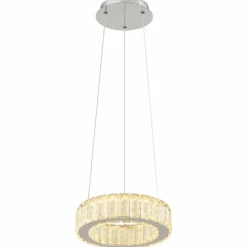 Luminaires Globo Lighting Suspension Globo MUCKY LED Chrome, 1 lumière, Télécommandes* Éclairage Led