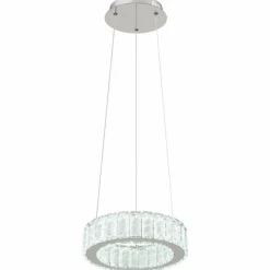 Luminaires Globo Lighting Suspension Globo MUCKY LED Chrome, 1 lumière, Télécommandes* Éclairage Led