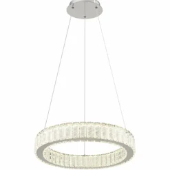 Luminaires Globo Lighting Suspension Globo MUCKY LED Chrome, 1 lumière, Télécommandes* Éclairage Led