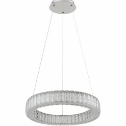 Luminaires Globo Lighting Suspension Globo MUCKY LED Chrome, 1 lumière, Télécommandes* Éclairage Led