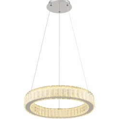 Luminaires Globo Lighting Suspension Globo MUCKY LED Chrome, 1 lumière, Télécommandes* Éclairage Led