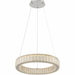 Luminaires Globo Lighting Suspension Globo MUCKY LED Chrome, 1 lumière, Télécommandes* Éclairage Led