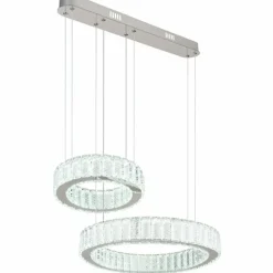 Luminaires Globo Lighting Suspension Globo MUCKY LED Chrome, 1 lumière, Télécommandes* Suspensions