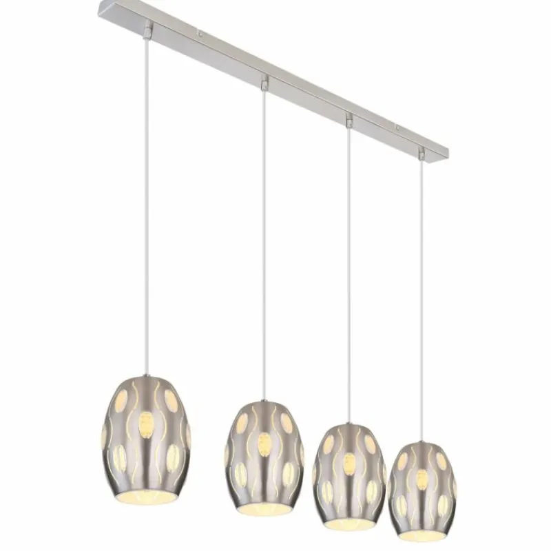 Luminaires Globo Lighting Suspension Globo NARRI Nickel mat, 4 lumières* Suspensions