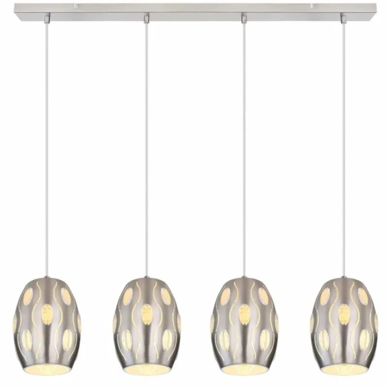 Luminaires Globo Lighting Suspension Globo NARRI Nickel mat, 4 lumières* Suspensions