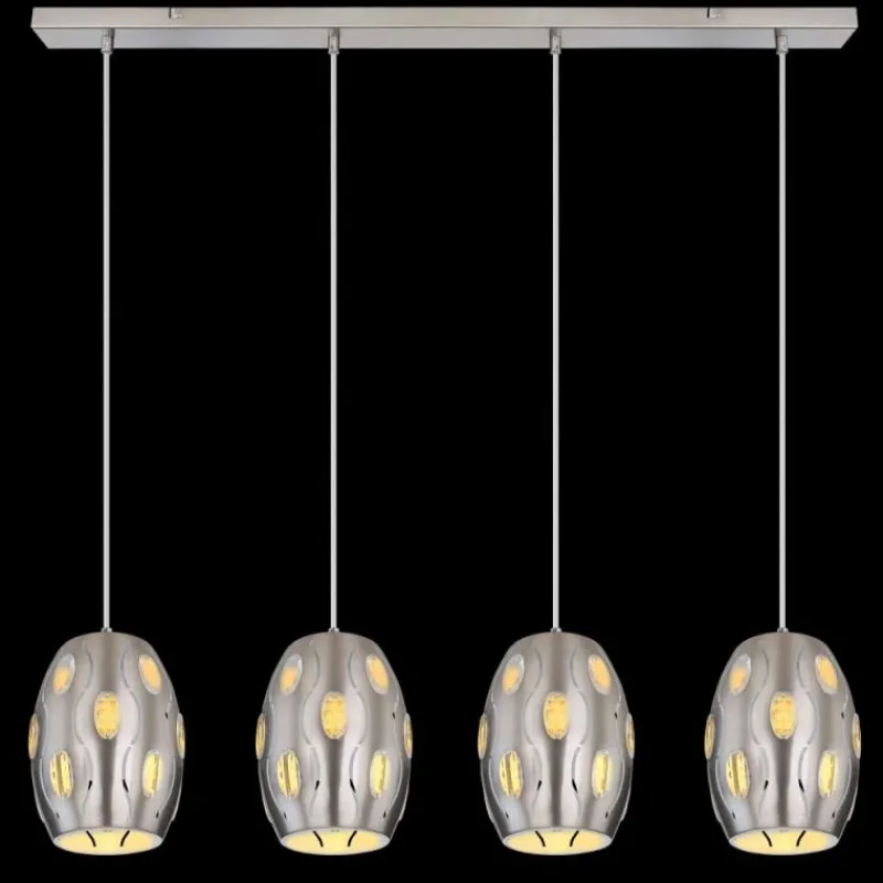 Luminaires Globo Lighting Suspension Globo NARRI Nickel mat, 4 lumières* Suspensions