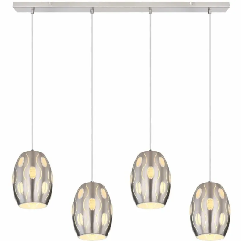 Luminaires Globo Lighting Suspension Globo NARRI Nickel mat, 4 lumières* Suspensions