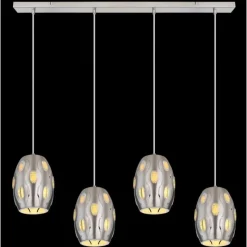 Luminaires Globo Lighting Suspension Globo NARRI Nickel mat, 4 lumières* Suspensions