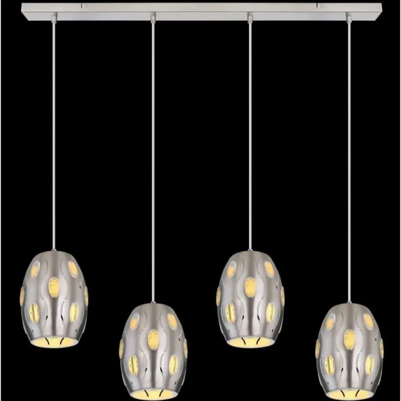 Luminaires Globo Lighting Suspension Globo NARRI Nickel mat, 4 lumières* Suspensions