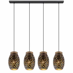 Lampes Dorées-Luminaires Globo Lighting Suspension Globo NARRI Noir doré, 4 lumières