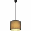 Lampes En Tissu-Luminaires Globo Lighting Suspension Globo NATHAN Noir, 1 lumière