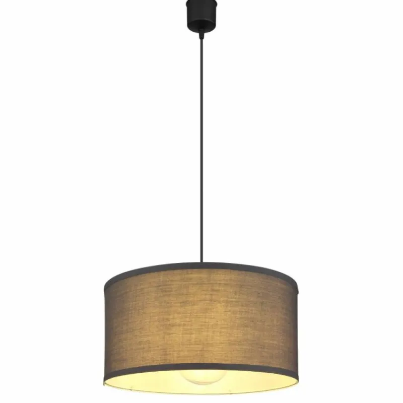 Lampes En Tissu-Luminaires Globo Lighting Suspension Globo NATHAN Noir, 1 lumière