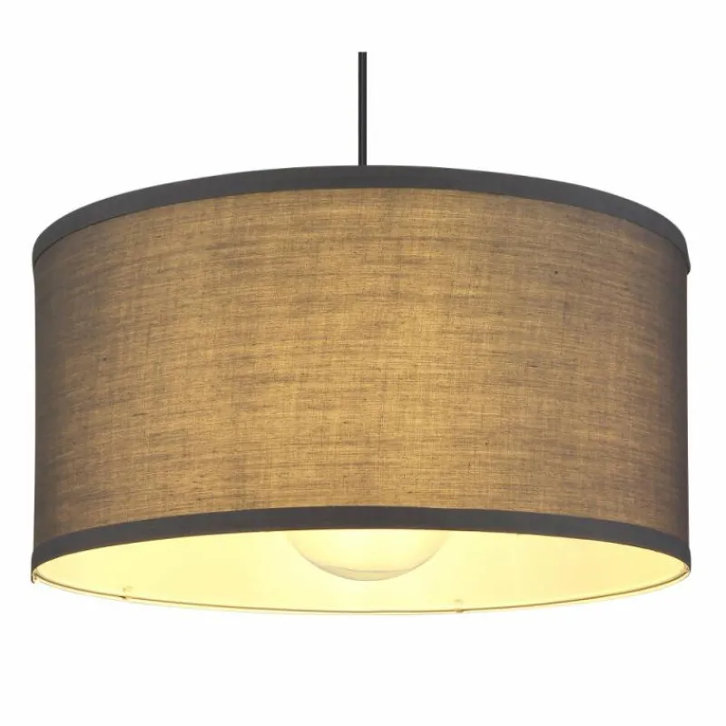 Lampes En Tissu-Luminaires Globo Lighting Suspension Globo NATHAN Noir, 1 lumière