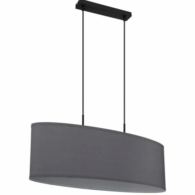 Lampes En Tissu-Luminaires Globo Lighting Suspension Globo NATHAN Noir, 2 lumières