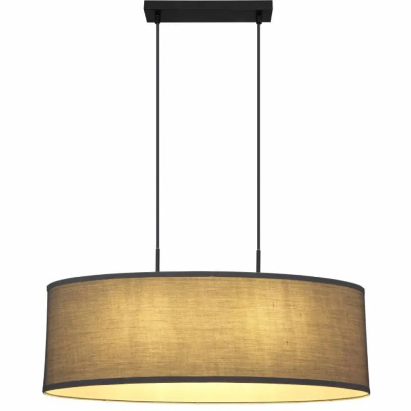 Lampes En Tissu-Luminaires Globo Lighting Suspension Globo NATHAN Noir, 2 lumières