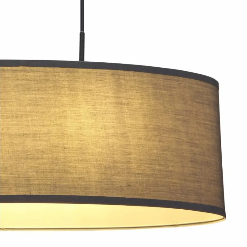 Lampes En Tissu-Luminaires Globo Lighting Suspension Globo NATHAN Noir, 2 lumières