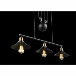 Lampes Industrielles-Luminaires Globo Lighting Suspension Globo Noir, 3 lumières