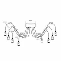 Luminaires Globo Lighting Suspension Globo Noir, 8 lumières* Suspensions