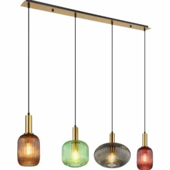 Lampe Turque-Luminaires Globo Lighting Suspension Globo NORMY Laiton, 4 lumières