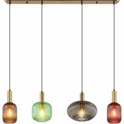 Lampe Turque-Luminaires Globo Lighting Suspension Globo NORMY Laiton, 4 lumières