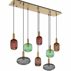 Lampes Dorées-Luminaires Globo Lighting Suspension Globo NORMY Or, 8 lumières