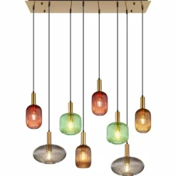 Lampes Dorées-Luminaires Globo Lighting Suspension Globo NORMY Or, 8 lumières