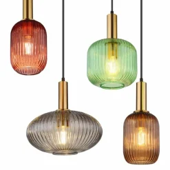 Lampes Dorées-Luminaires Globo Lighting Suspension Globo NORMY Or, 8 lumières